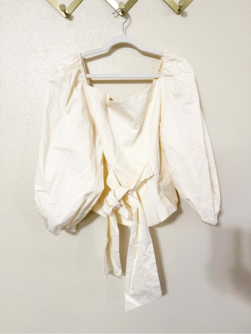 For Love & Lemons Marion Puff Sleeve Romantic Boned Corset Top Ivory Large NEW - Picture 12 of 14
